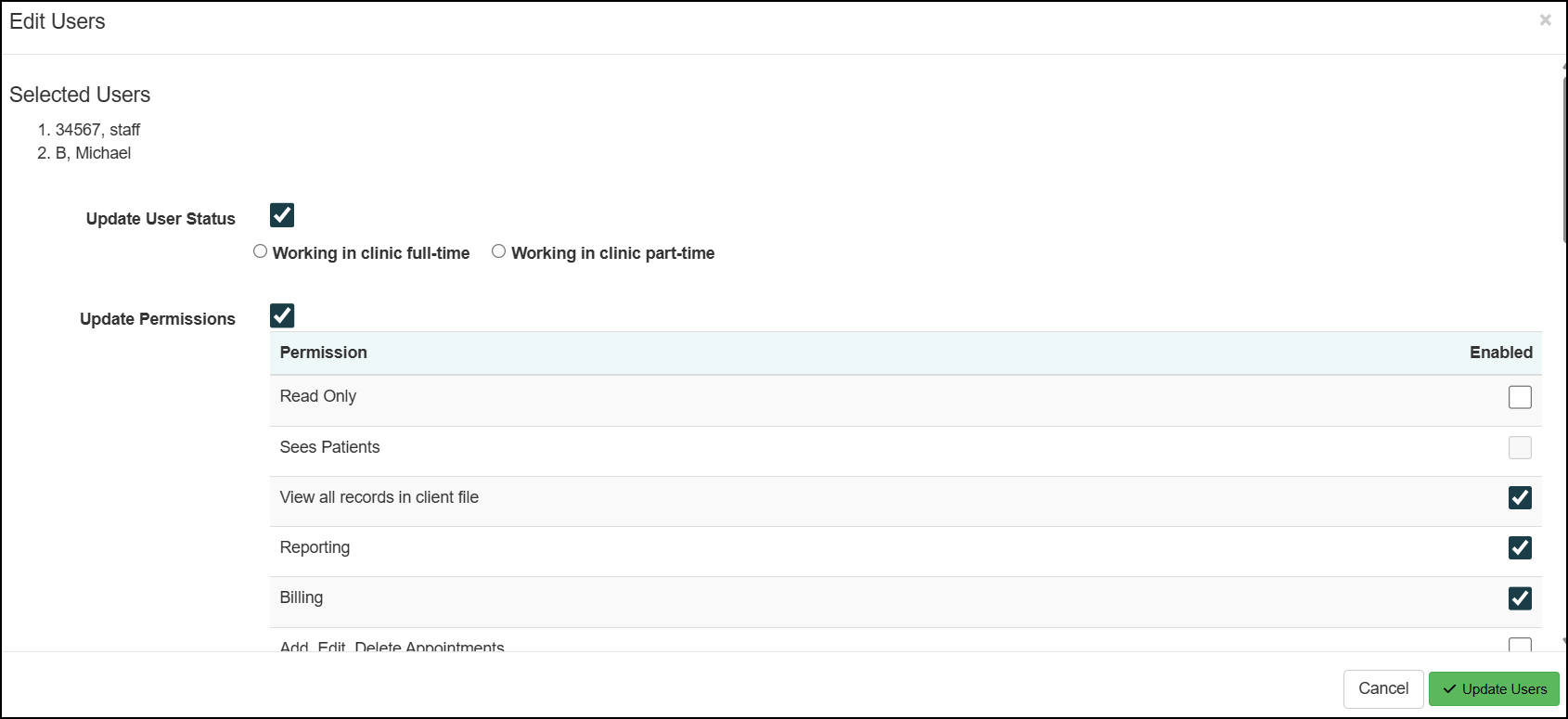 Assigning and Editing User Permissions and Case Loads