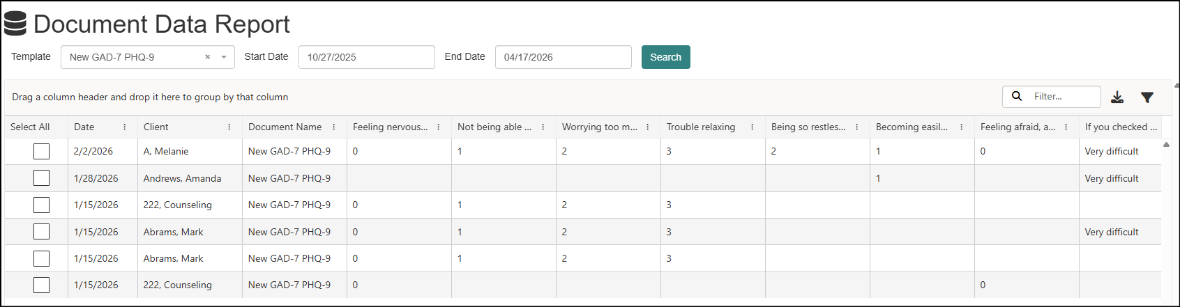 Document Data Report